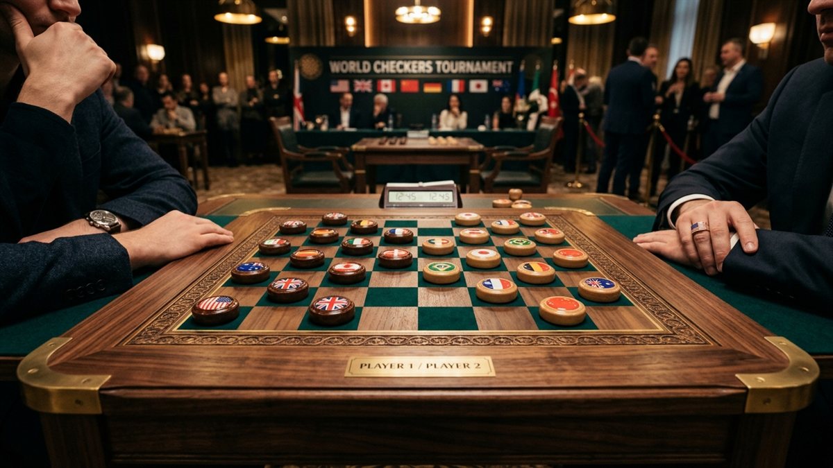 World Checkers & Draughts Tournament Board